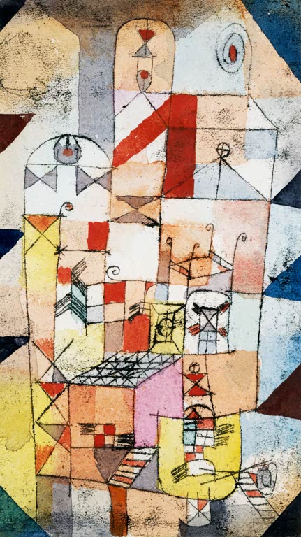 Kunstdruck „Hausinnenraum“ von Paul Klee, handgefertigt in Deutschland