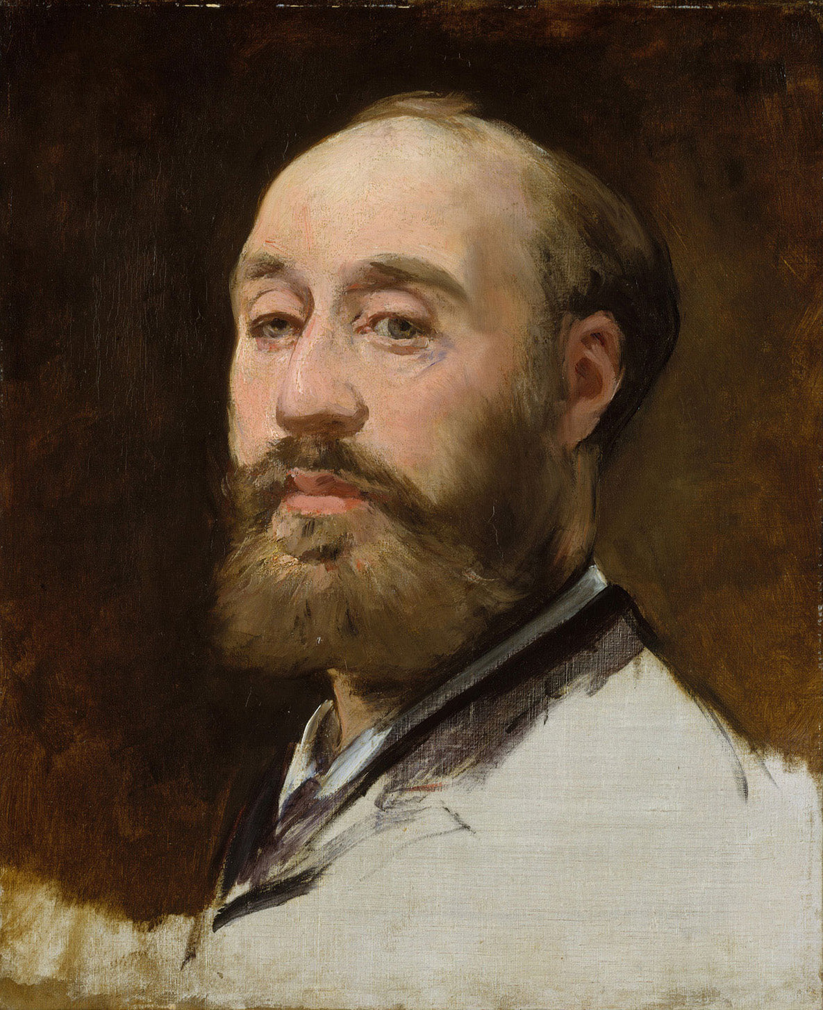 Édouard Manets „Head of Jean-Baptiste Faure (1830–1914)“ zeigt den berühmten Opernsänger in einer intensiven Nahaufnahme. Mit feiner Detailarbeit und präziser Lichtführung fängt Manet die emotionale Tiefe und den Charakter von Faure in diesem kraftvollen Porträt meisterhaft ein.