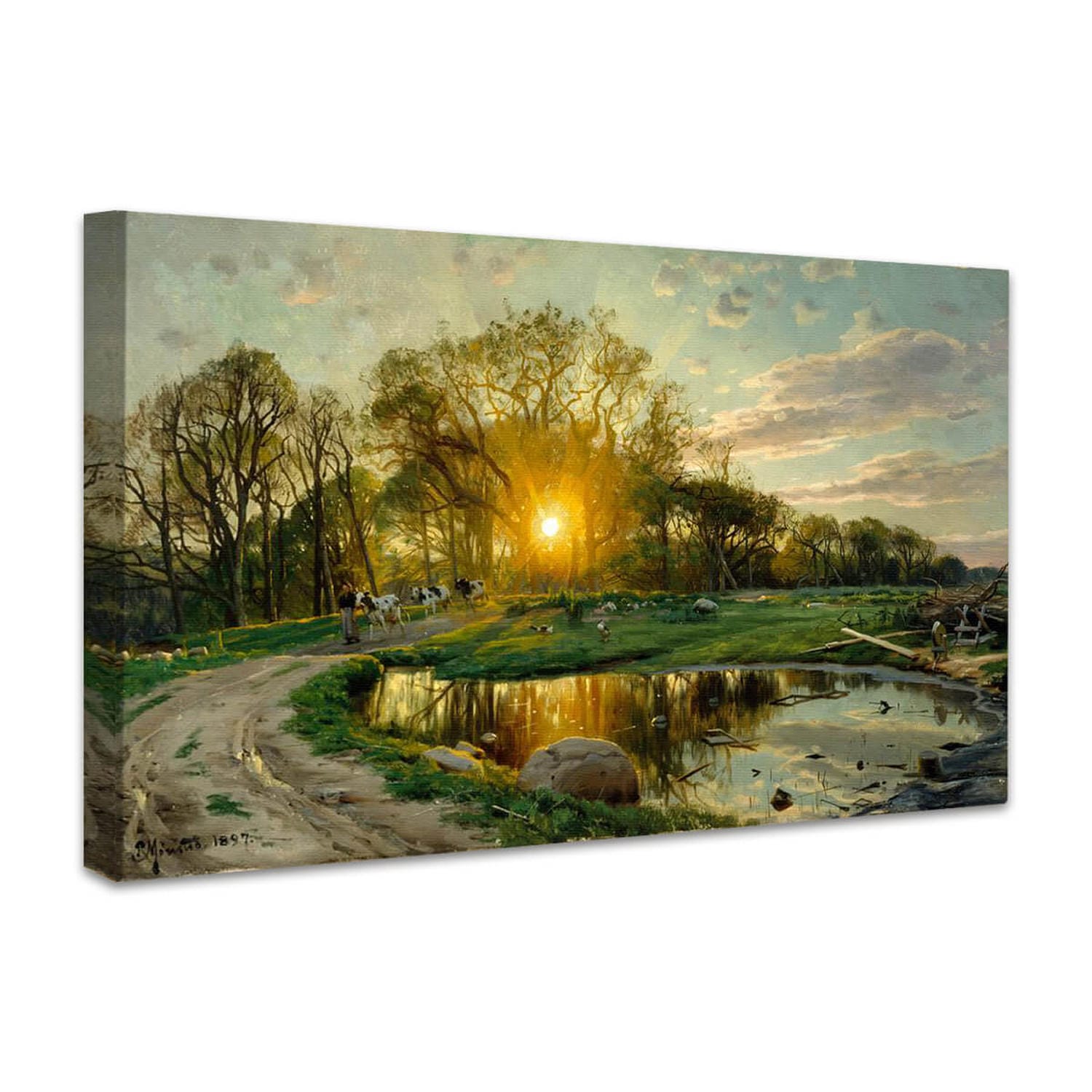 Heimbringen der Kühe bei Sonnenuntergang | Peder Mönsted