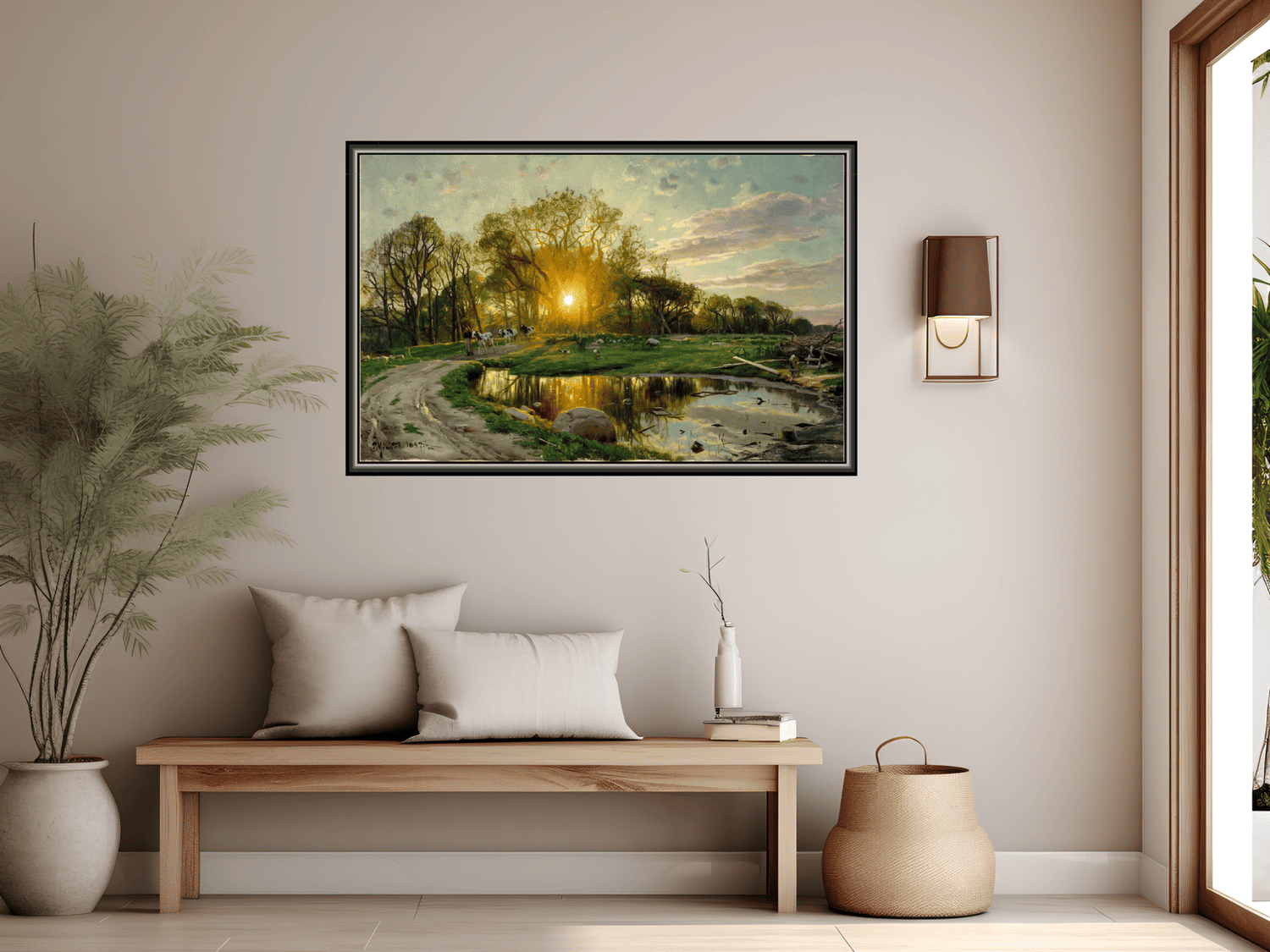 Heimbringen der Kühe bei Sonnenuntergang | Peder Mönsted