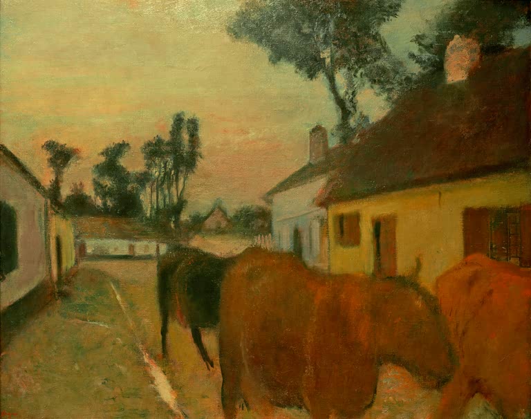 Kunstdruck des Gemäldes „Heimkehr der Herde“ von Edgar Degas, detailgetreu umgesetzt und hochwertig in Deutschland produziert.