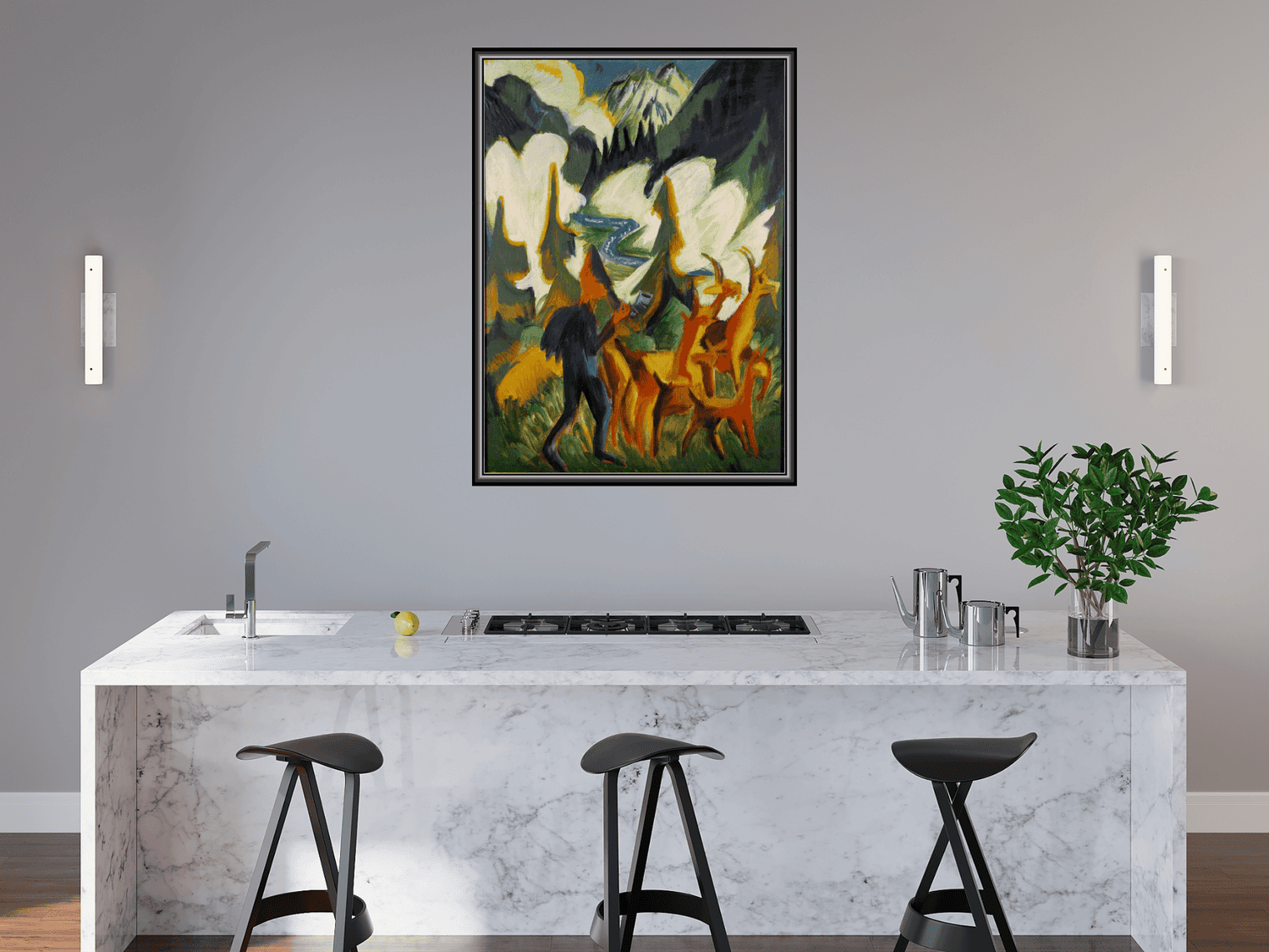 Hirte mit Ziegen am Morgen | Ernst Ludwig Kirchner