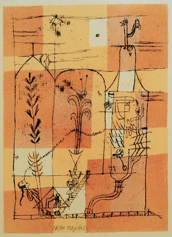 Kunstdruck „Hoffmanneske Scene“ von Paul Klee, handgefertigt in Deutschland