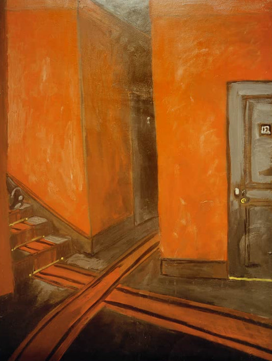 Kunstdruck „Hotelflur“ von Auguste Chabaud mit ausdrucksstarkem Innenraum und langem Korridor