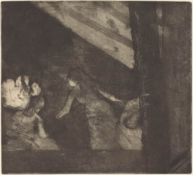 Kunstdruck des Gemäldes „Im Café des Ambassadeurs“ von Edgar Degas, detailgetreu als Kunstdruck umgesetzt und in Deutschland von Hand gefertigt.