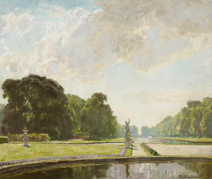 Kunstdruck „Im Nymphenburger Schlosspark“ von Fritz Bayerlein mit idyllischer Parklandschaft