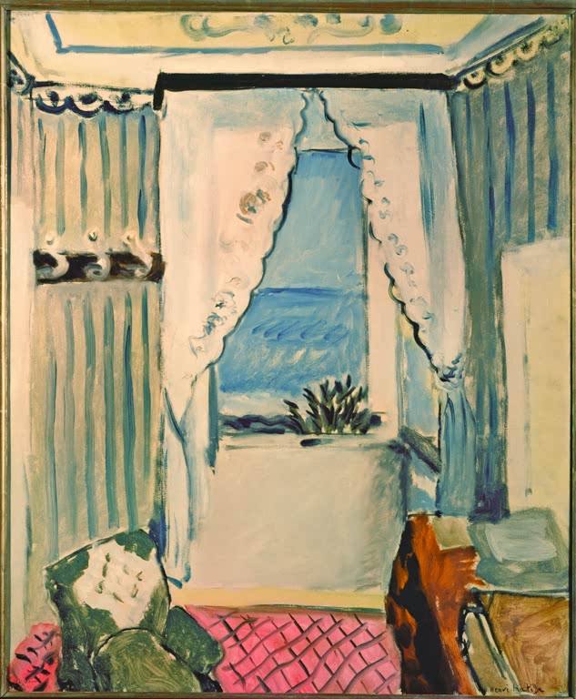 Kunstdruck des Gemäldes „Interieur in Nizza“ von Henri Matisse, erhältlich als Leinwand oder Poster, optional gerahmt, in Deutschland von Hand gefertigt.