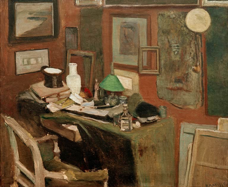 Kunstdruck des Gemäldes Interieur mit Zylinder von Henri Matisse, handgefertigt in Deutschland als Poster oder Leinwand erhältlich