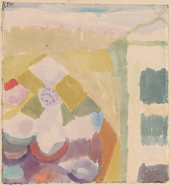 Kunstdruck „Interieur mit der Uhr“ von Paul Klee