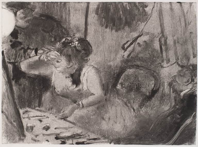 Kunstdruck des Gemäldes Intimität von Edgar Degas, handgefertigt in Deutschland