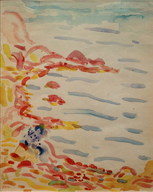 Kunstdruck des Gemäldes „Japanerin am Meer“ von Henri Matisse, erhältlich als Leinwand oder Poster, optional gerahmt, in Deutschland von Hand gefertigt.