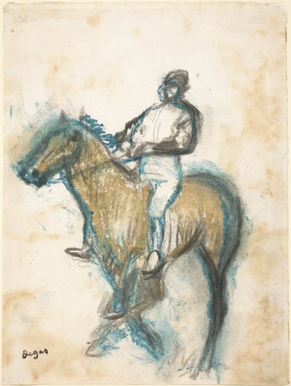 Kunstdruck von „Jockey“ von Edgar Degas, handgefertigt in Deutschland als Leinwand oder Poster erhältlich