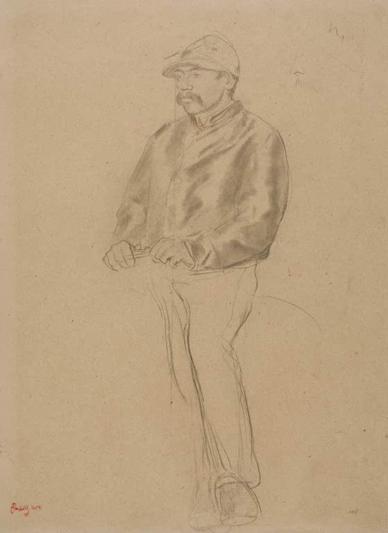 Kunstdruck von „Jockey“ von Edgar Degas, handgefertigt in Deutschland als Leinwand oder Poster erhältlich