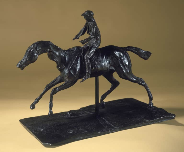 Kunstdruck von „Jockey a cheval“ von Edgar Degas, handgefertigt in Deutschland als Leinwand oder Poster erhältlich