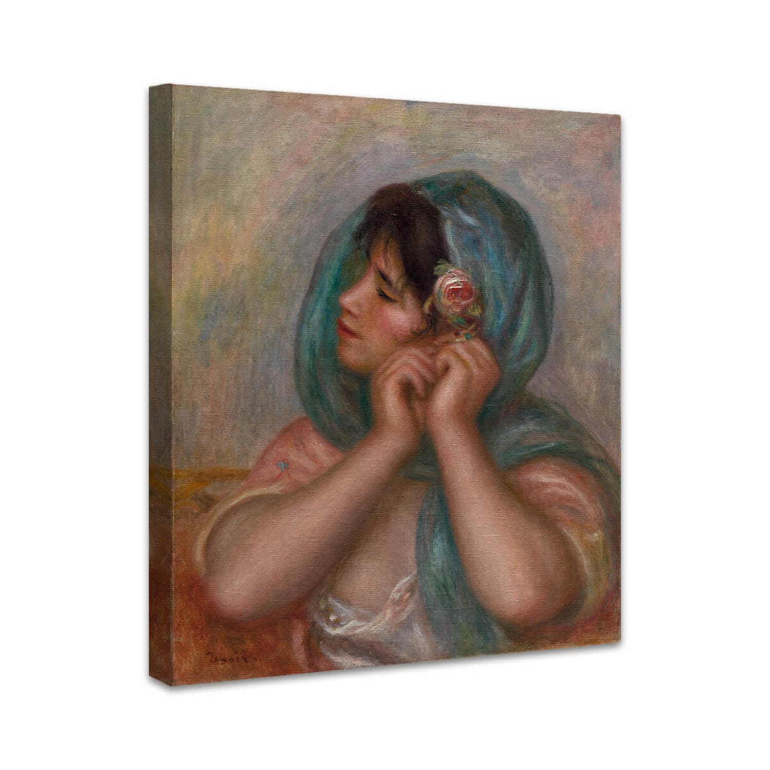Junge Frau, die ihren Ohrring richtet | Pierre-Auguste Renoir
