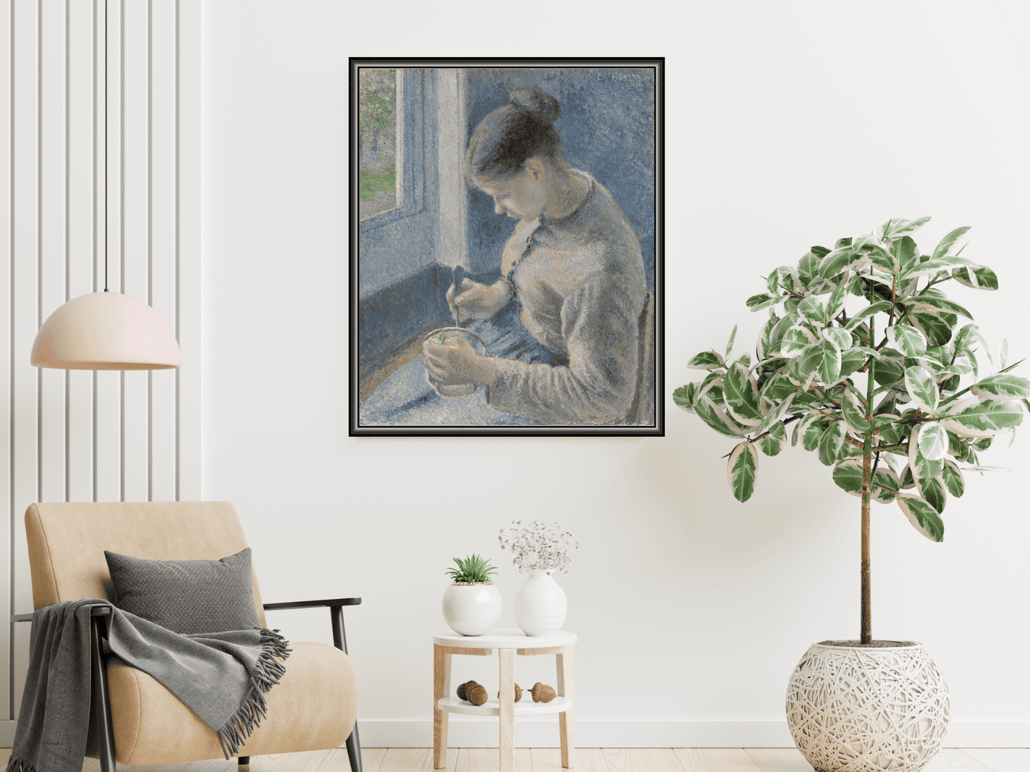 Junge Bäuerin beim Kaffeetrinken | Camille Pissarro