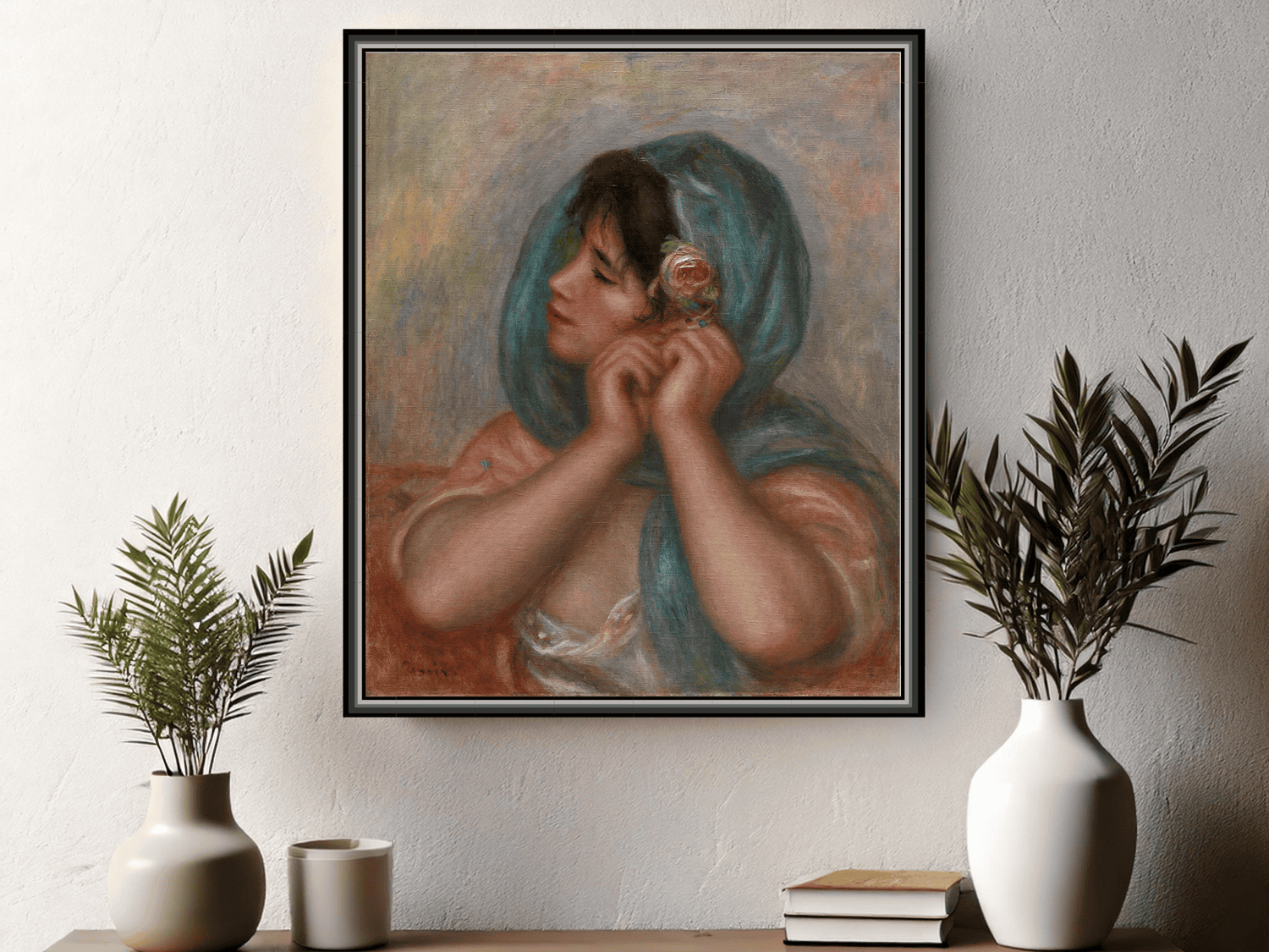 Junge Frau, die ihren Ohrring richtet | Pierre-Auguste Renoir