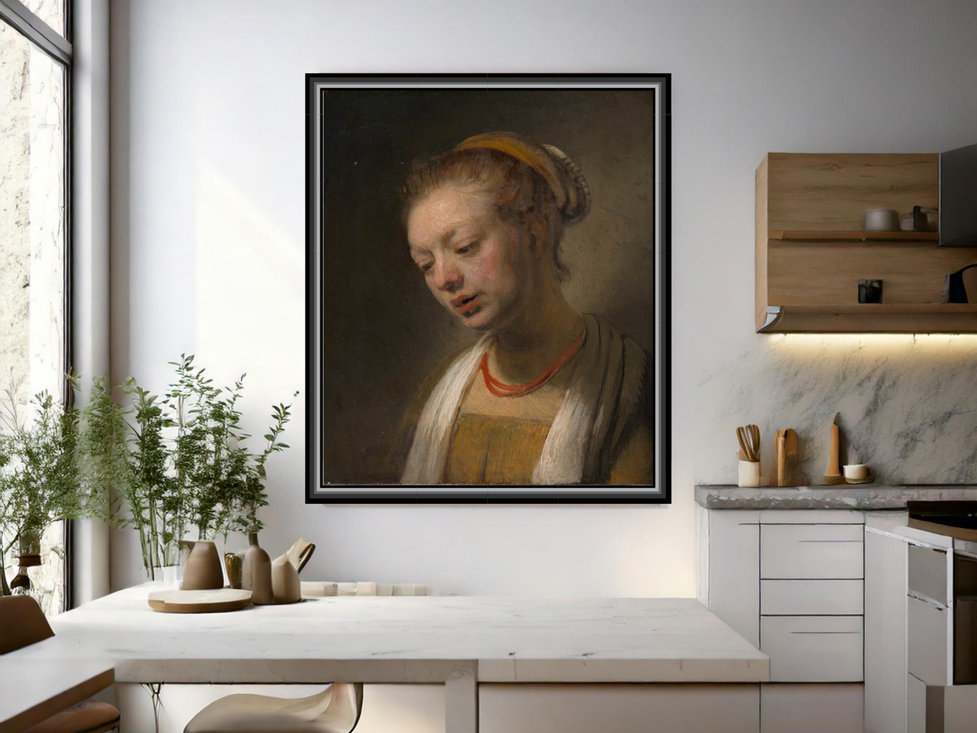 Junge Frau mit Roter Halskette | Rembrandt van Rijn
