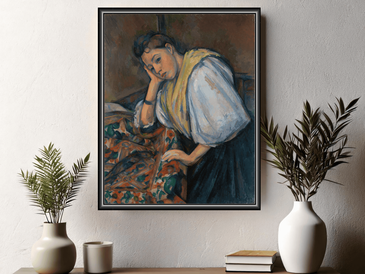 Junge italienische Frau an einem Tisch | Paul Cézanne