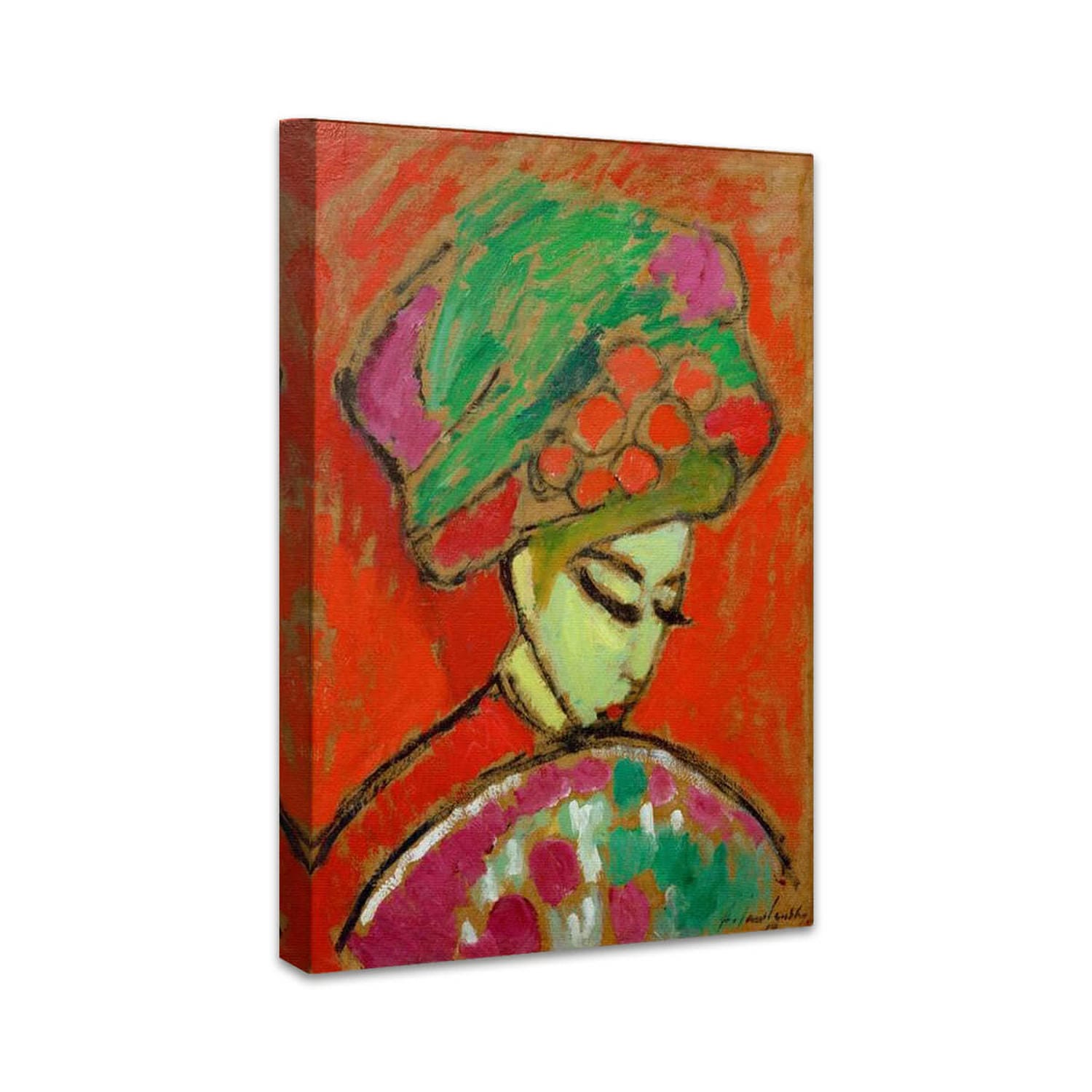 Junges Mädchen mit einem Blumenhut | Alexej von Jawlensky