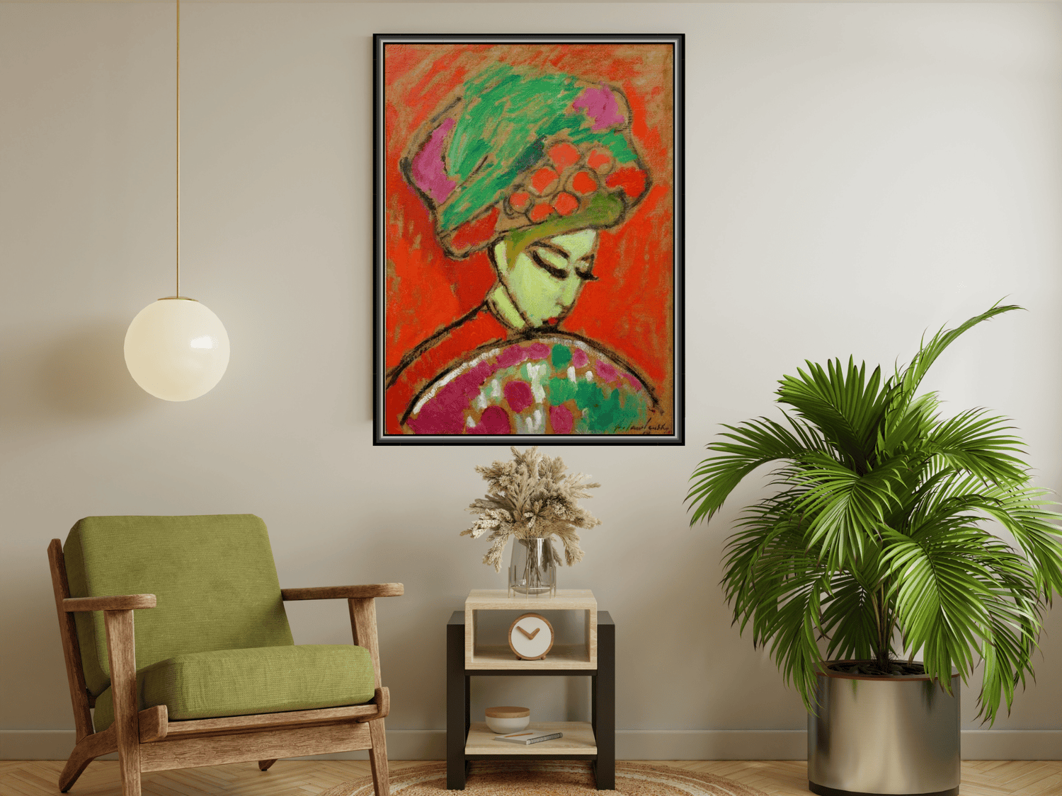 Junges Mädchen mit einem Blumenhut | Alexej von Jawlensky