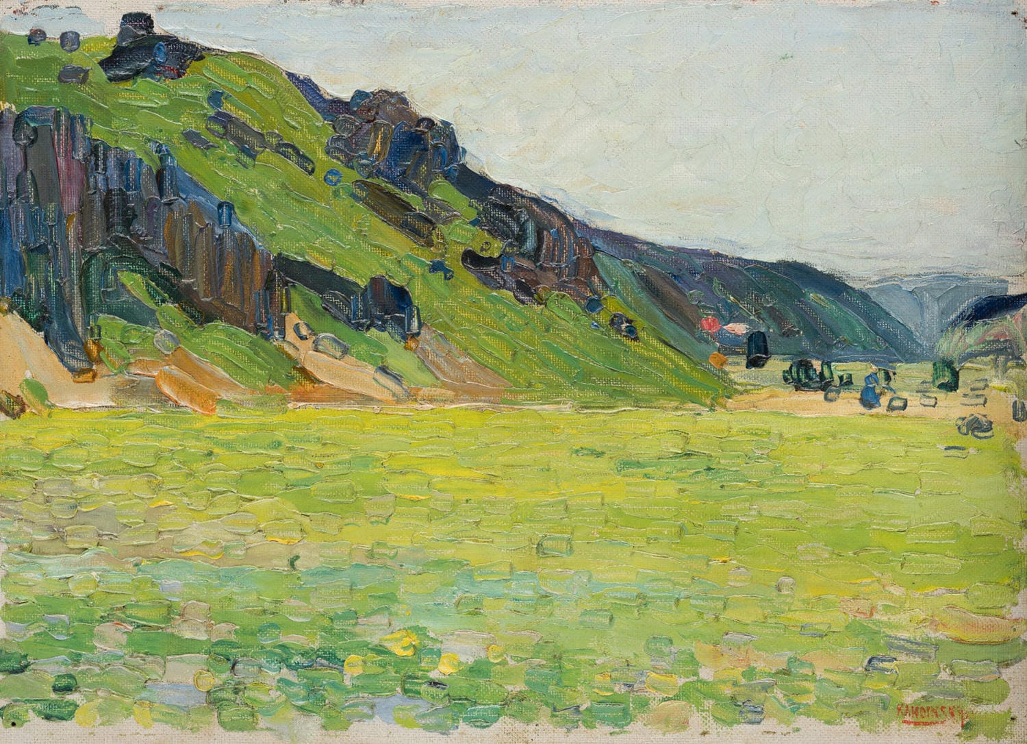 "Kallmünz von Wassily Kandinsky – Farbstarkes Gemälde der bayerischen Stadt Kallmünz mit expressiven Pinselstrichen und leuchtenden Farben, inspiriert von der frühen Schaffensphase des Künstlers.
