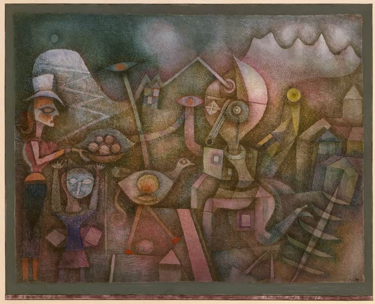 Kunstdruck „Karneval im Gebirge“ von Paul Klee, handgefertigt in Deutschland