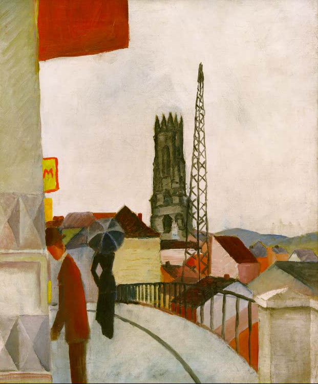 Kunstdruck des Gemäldes „Kathedrale zu Freiburg in der Schweiz“ von August Macke. Hochwertig in Deutschland von Hand gefertigt, erhältlich als Leinwand oder Poster und optional gerahmt.