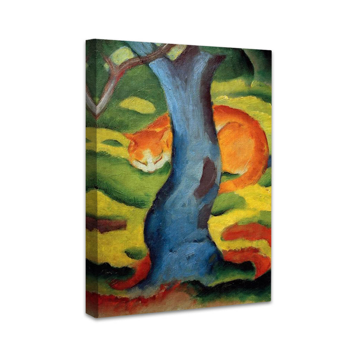 Katze hinter einem Baum | Franz Marc