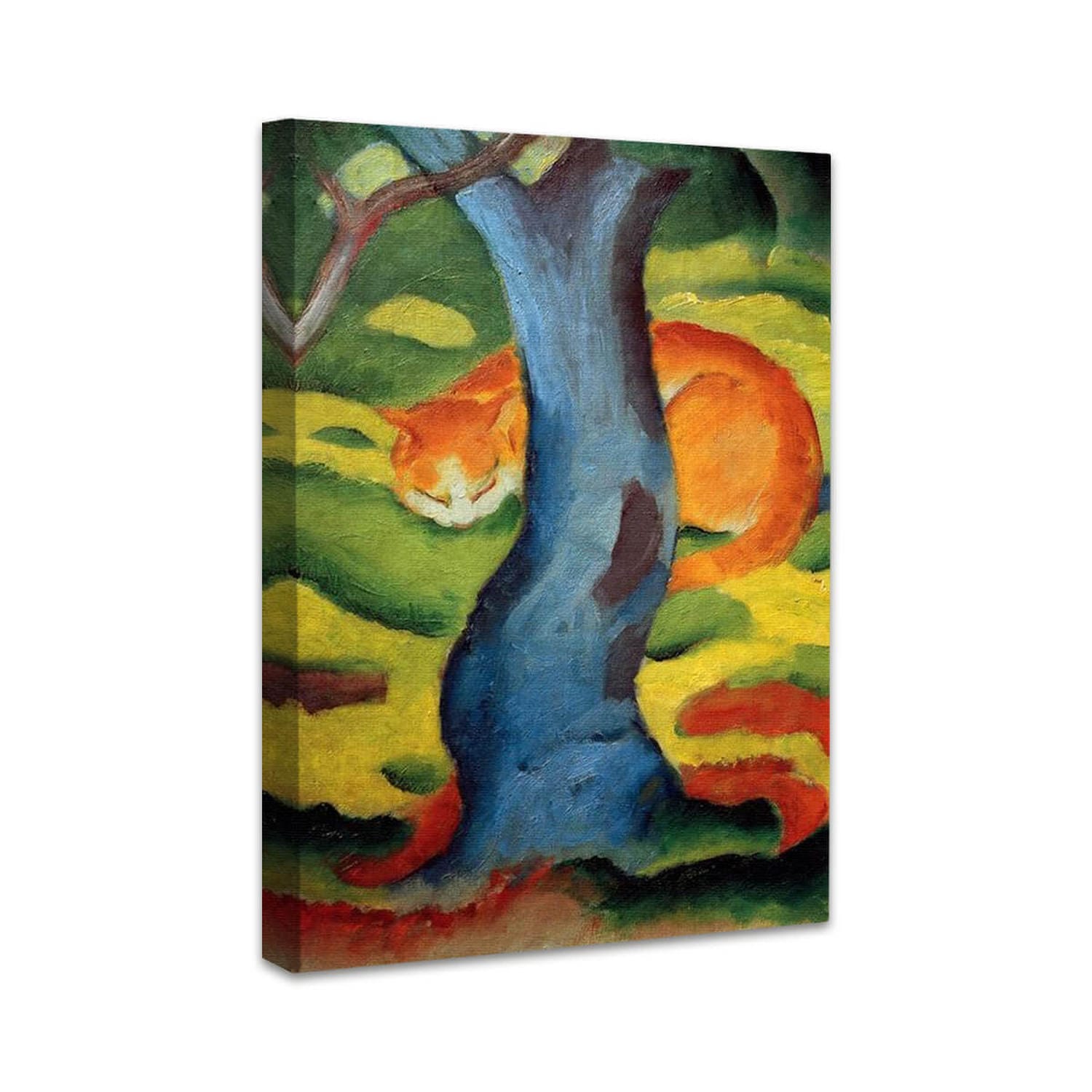 Katze hinter einem Baum | Franz Marc