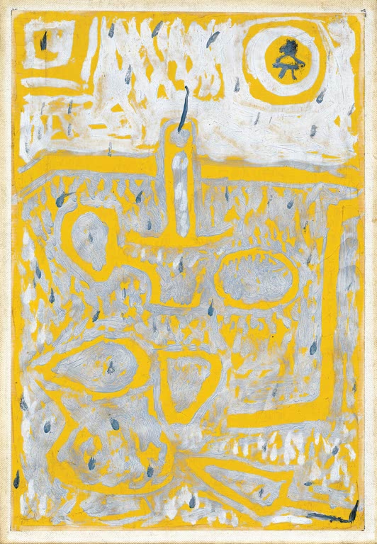 Kunstdruck von „Kerzenleuchter“ von Paul Klee mit abstrakter Komposition und stilisiertem Leuchtermotiv in harmonischen Farben.