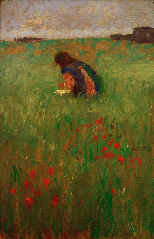 Kunstdruck des Gemäldes „Kind in Wiese“ von August Macke. Hochwertig in Deutschland von Hand gefertigt, erhältlich als Leinwand oder Poster und optional gerahmt.
