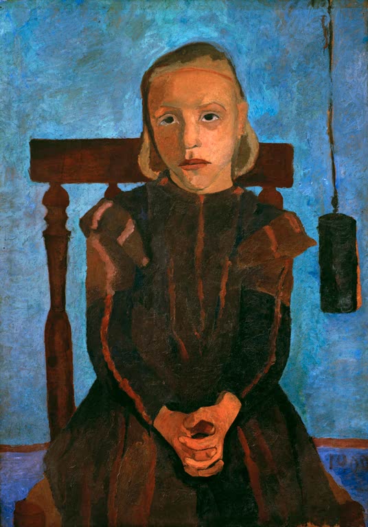 Kunstdruck von „Kind mit Uhrgewicht“ von Paula Modersohn-Becker. Ausdrucksstarke Kinderdarstellung mit charakteristischem Objekt und reduzierter Formensprache, in Deutschland handgefertigt.