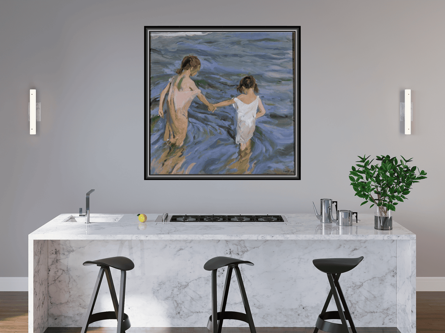 Kinder am Meer | Joaquin Sorolla