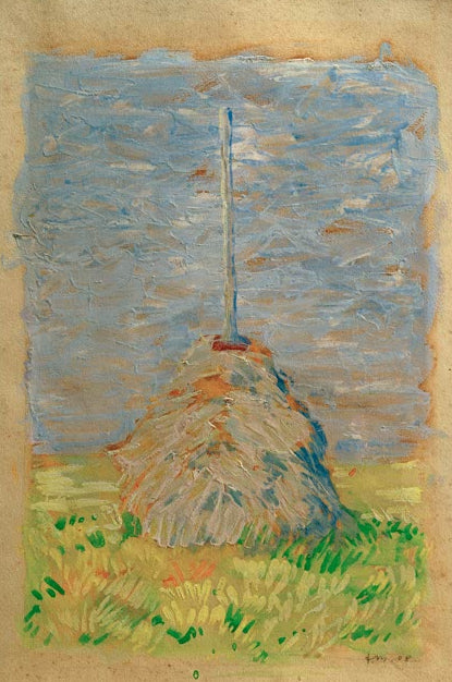 Kunstdruck des Gemäldes „Kleine Schilfhocke bei Brunnenbach“ von Franz Marc. Hochwertig in Deutschland von Hand gefertigt, erhältlich als Poster oder Leinwand und optional gerahmt.