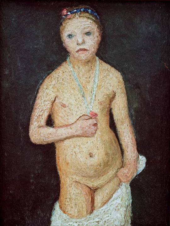 Kunstdruck von „Kleiner Mädchenakt“ von Paula Modersohn-Becker. Ausdrucksstarke Figurenstudie mit charakteristischer Farbgebung, in Deutschland handgefertigt.