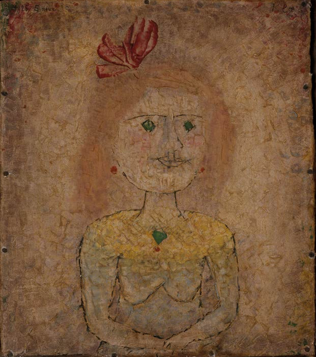 Kunstdruck „Kleines Portrait eines Mädchens in gelb“ von Paul Klee