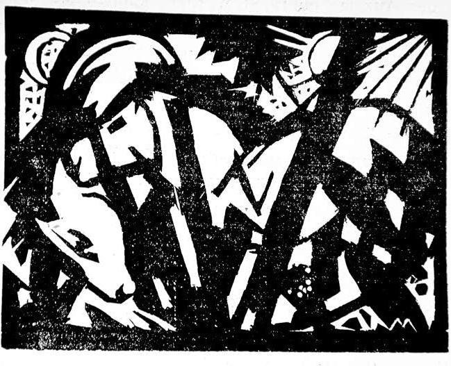 Kunstdruck des Gemäldes „Kleines wildes Pferd“ von Franz Marc. Hochwertig in Deutschland von Hand gefertigt, erhältlich als Poster oder Leinwand und optional gerahmt.