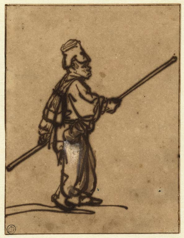 Kunstdruck „Knabe mit Stock“ von Rembrandt van Rijn