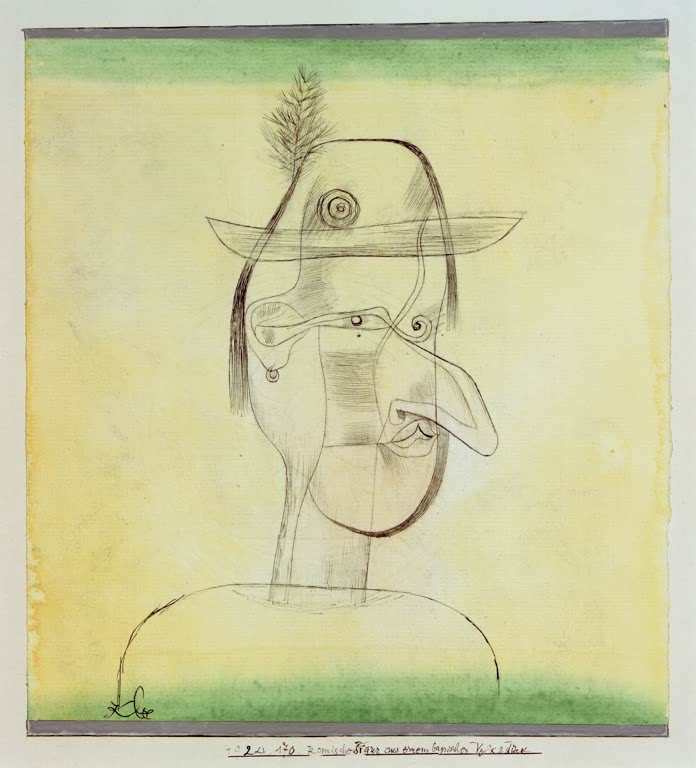 Kunstdruck „Komische Figur aus einem bayrischen Volksstück“ von Paul Klee