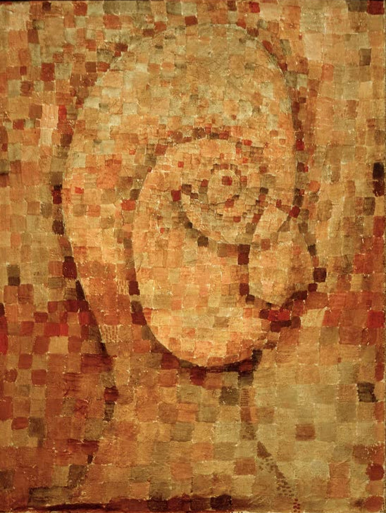 Kunstdruck von „Kopf-profil“ von Paul Klee mit stilisierter Porträtdarstellung und charakteristischer abstrakter Linienführung.