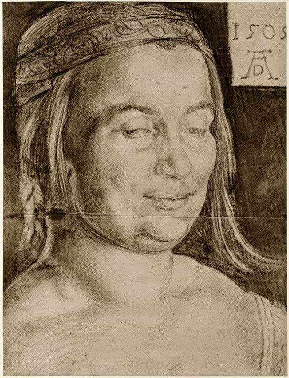 Kunstdruck „Kopf einer jungen Frau“ von Albrecht Dürer