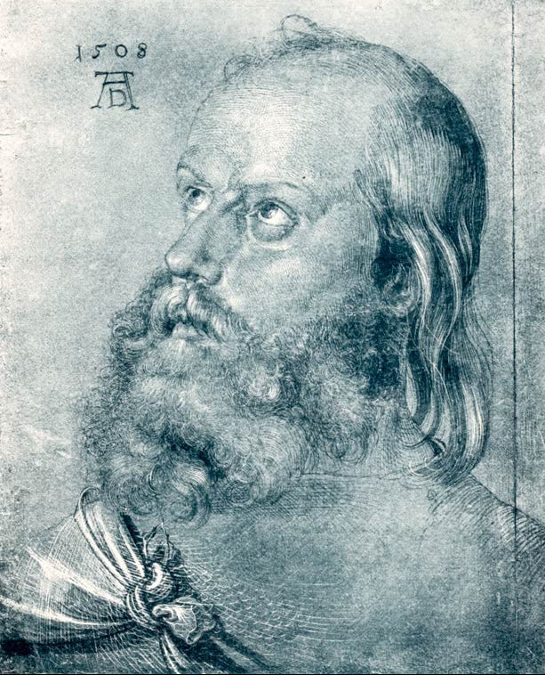 Kunstdruck „Kopf eines Apostels“ von Albrecht Dürer als detailreiche Apostelstudie