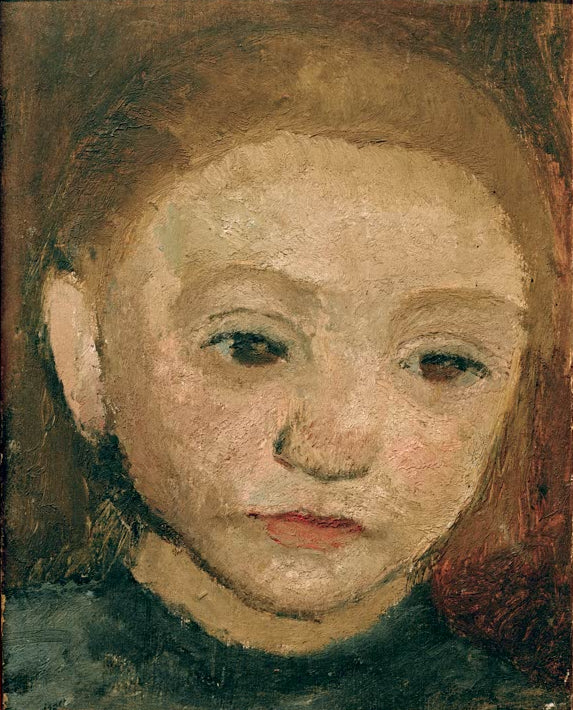 Kunstdruck von „Kopf eines Mädchens“ von Paula Modersohn-Becker. Ausdrucksstarke Porträtstudie eines Mädchens mit charakteristischer Farbgebung, in Deutschland handgefertigt.