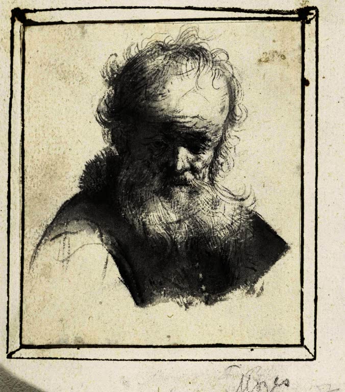 Kunstdruck „Kopf eines bärtigen alten Mannes“ von Rembrandt van Rijn