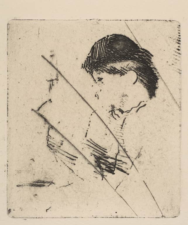 Kunstdruck von „Kopf und Schultern einer jungen Frau im Profil I“ von Edgar Degas, handgefertigt in Deutschland als Leinwand oder Poster erhältlich
