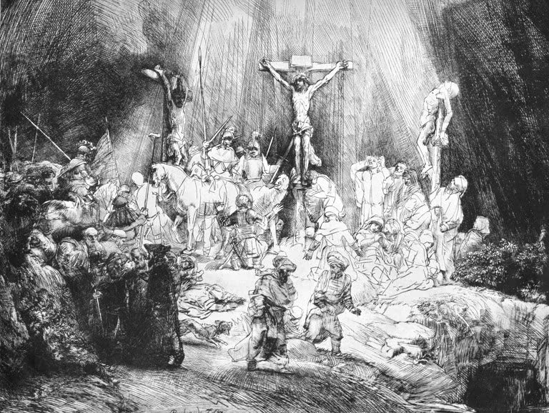Kunstdruck „Kreuzigung“ von Rembrandt van Rijn