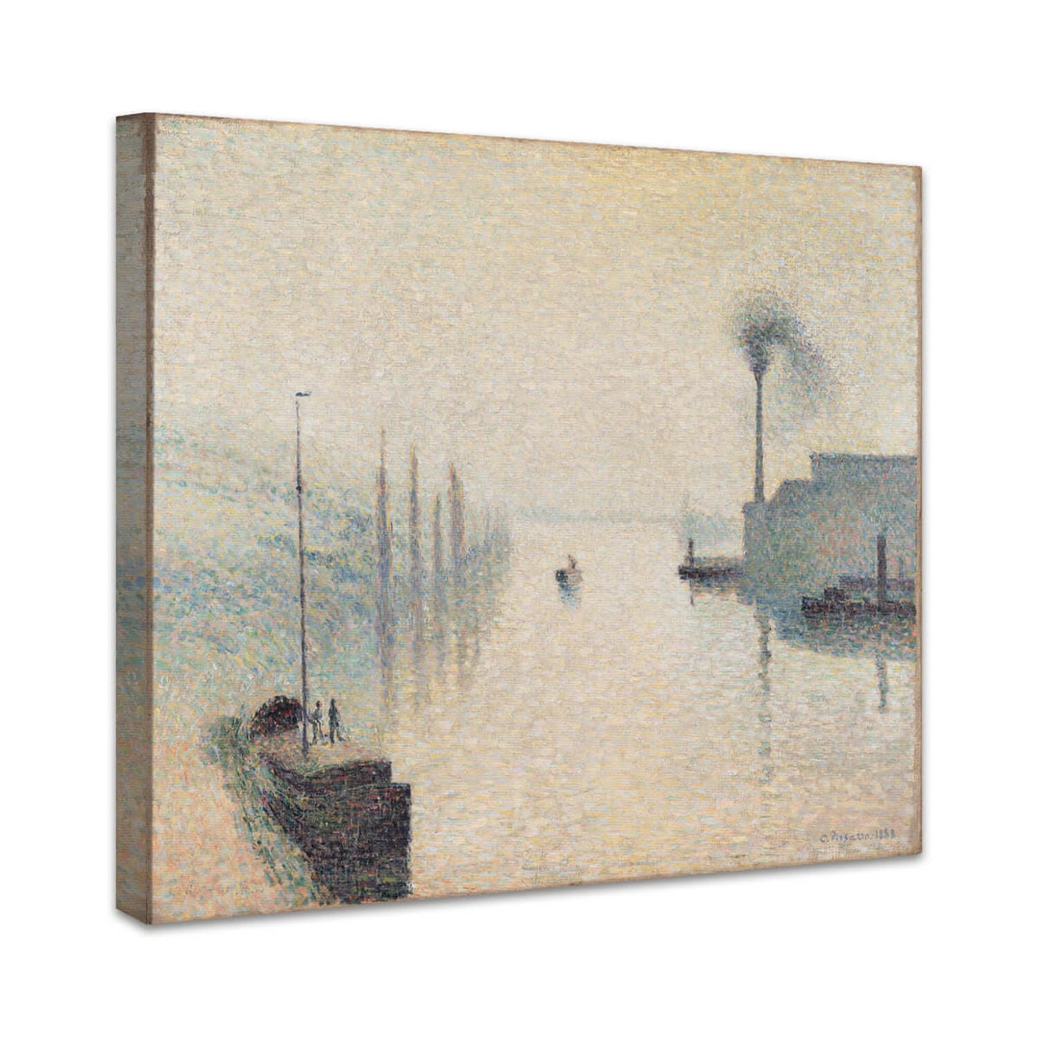 L’île Lacroix, Rouen (Die Wirkung des Nebels) | Camille Pissarro