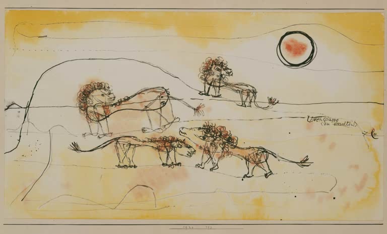 Kunstdruck „Löwen, man beachte sie!“ von Paul Klee