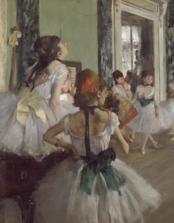 Kunstdruck des Gemäldes „La classe de danse“ von Edgar Degas, detailgetreu als Kunstdruck umgesetzt und in Deutschland von Hand gefertigt.